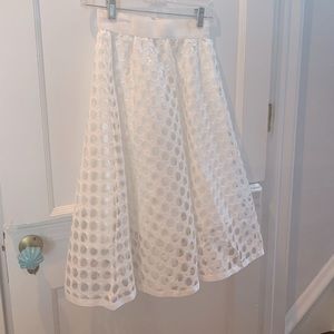 New Eyelet A-line White Skirt Size Small/ Medium